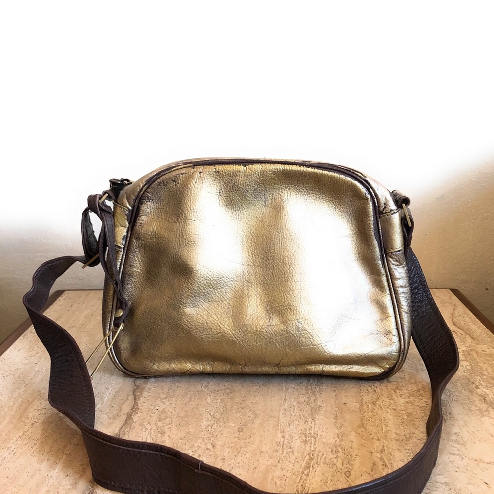 Sissirossi metallic gold Brown leather Medium Bag
